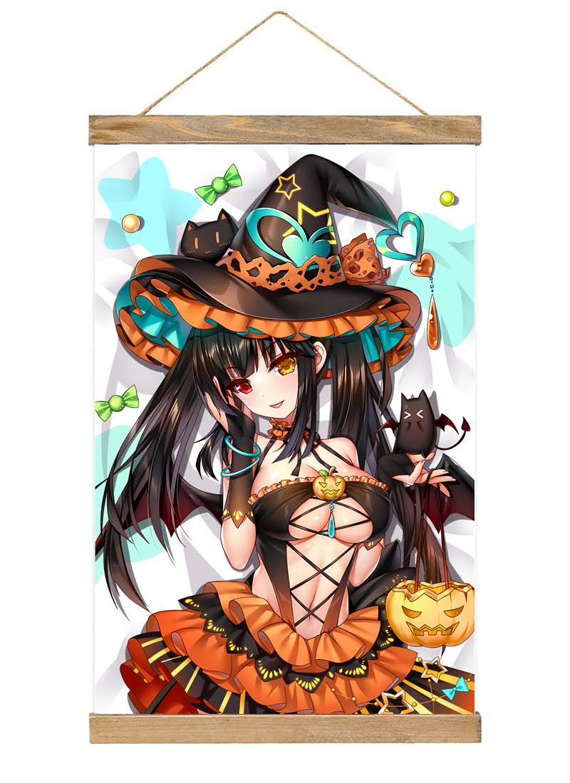 Date A Live Tokisaki Kurumi-1 Scroll Painting Wall Picture Anime Wall Scroll Hanging Home Decor