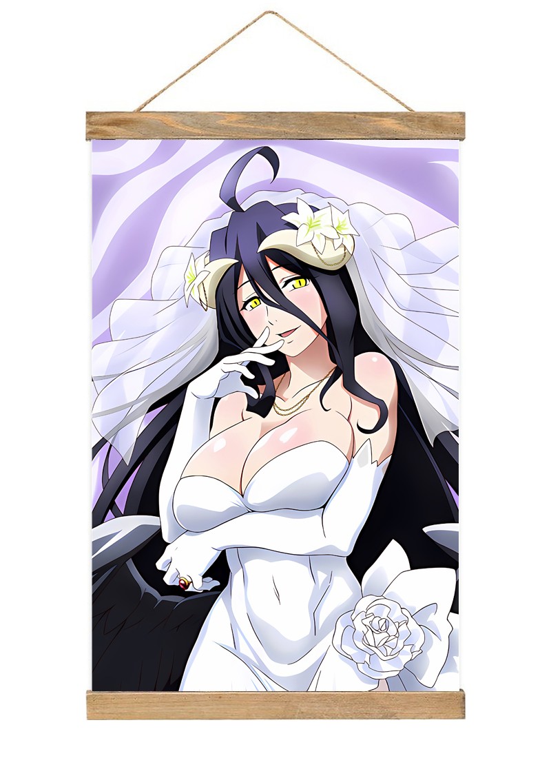 Overlord Albedo-+1 Scroll Painting Wall Picture Anime Wall Scroll Hanging Home Decor