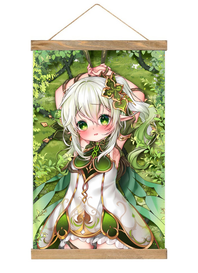 Genshin Impact Nahida-1 Scroll Painting Wall Picture Anime Wall Scroll Hanging Home Decor