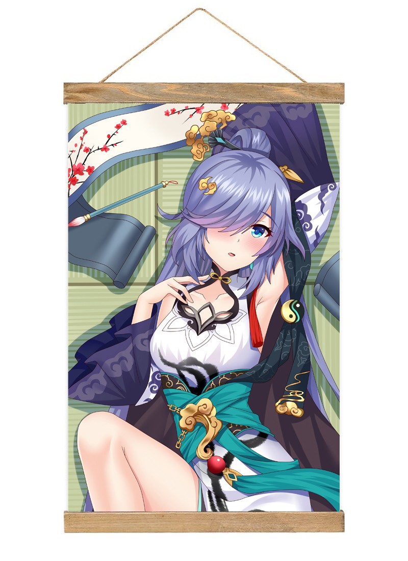Honkai Impact 3rd Fuka Scroll Painting Wall Picture Anime Wall Scroll Hanging Home Decor