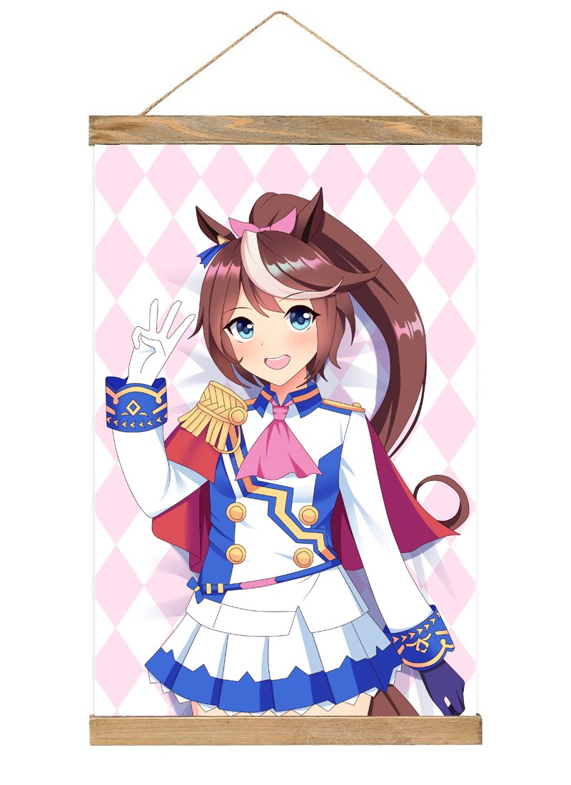 Umamusume Pretty Derby Tokai Teio-1 Scroll Painting Wall Picture Anime Wall Scroll Hanging Home Decor