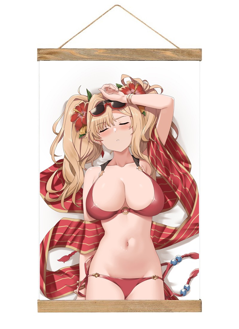 Granblue Fantasy Zeta-1 Scroll Painting Wall Picture Anime Wall Scroll Hanging Home Decor