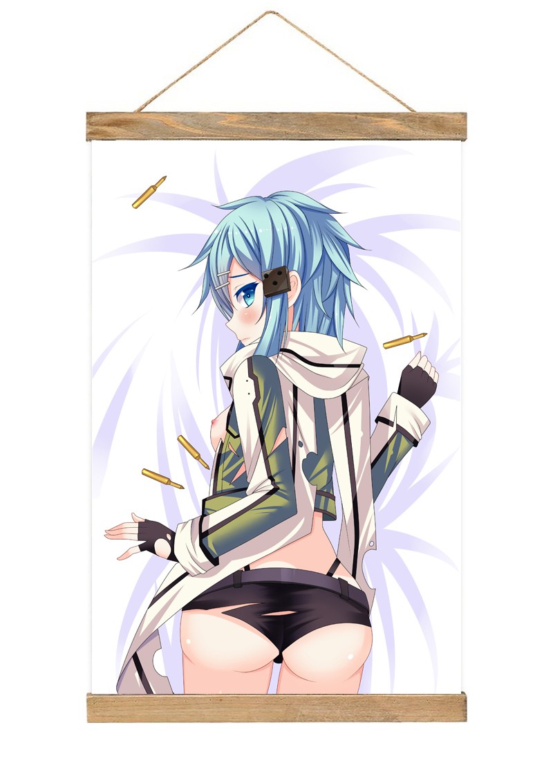 Sword Art Online II Sinon-1 Scroll Painting Wall Picture Anime Wall Scroll Hanging Home Decor
