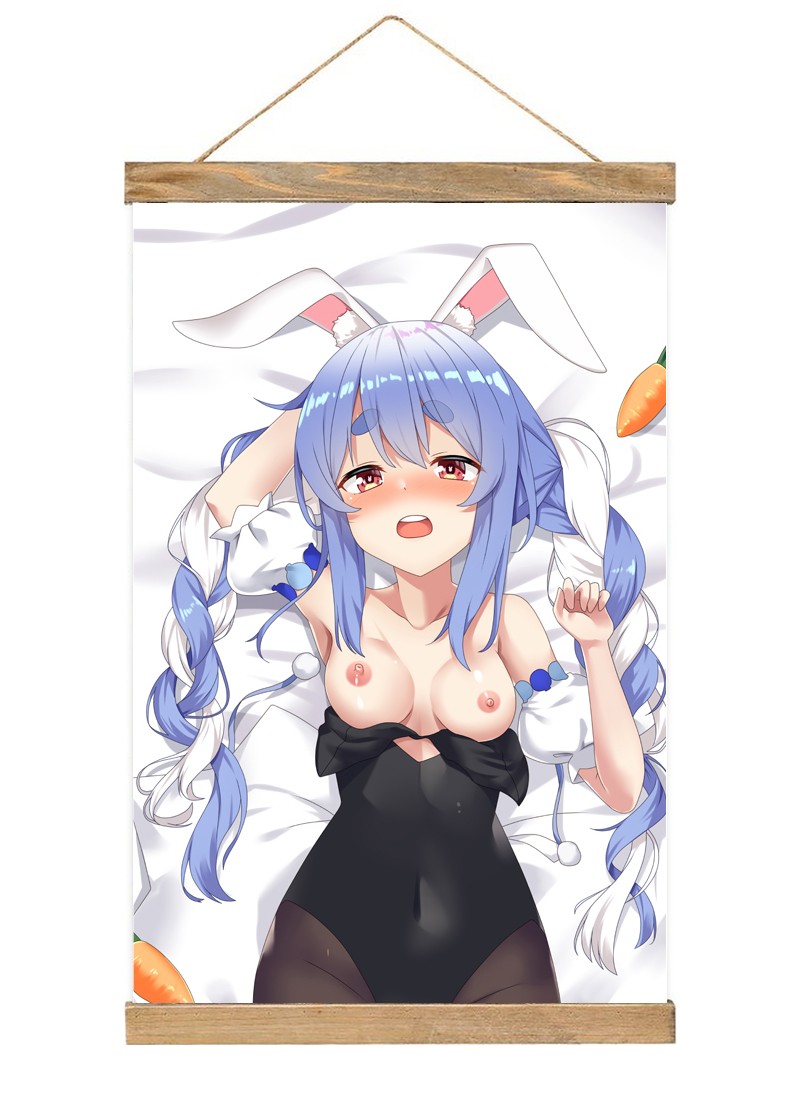 Virtual Youtuber Usada Pekora Scroll Painting Wall Picture Anime Wall Scroll Hanging Home Decor