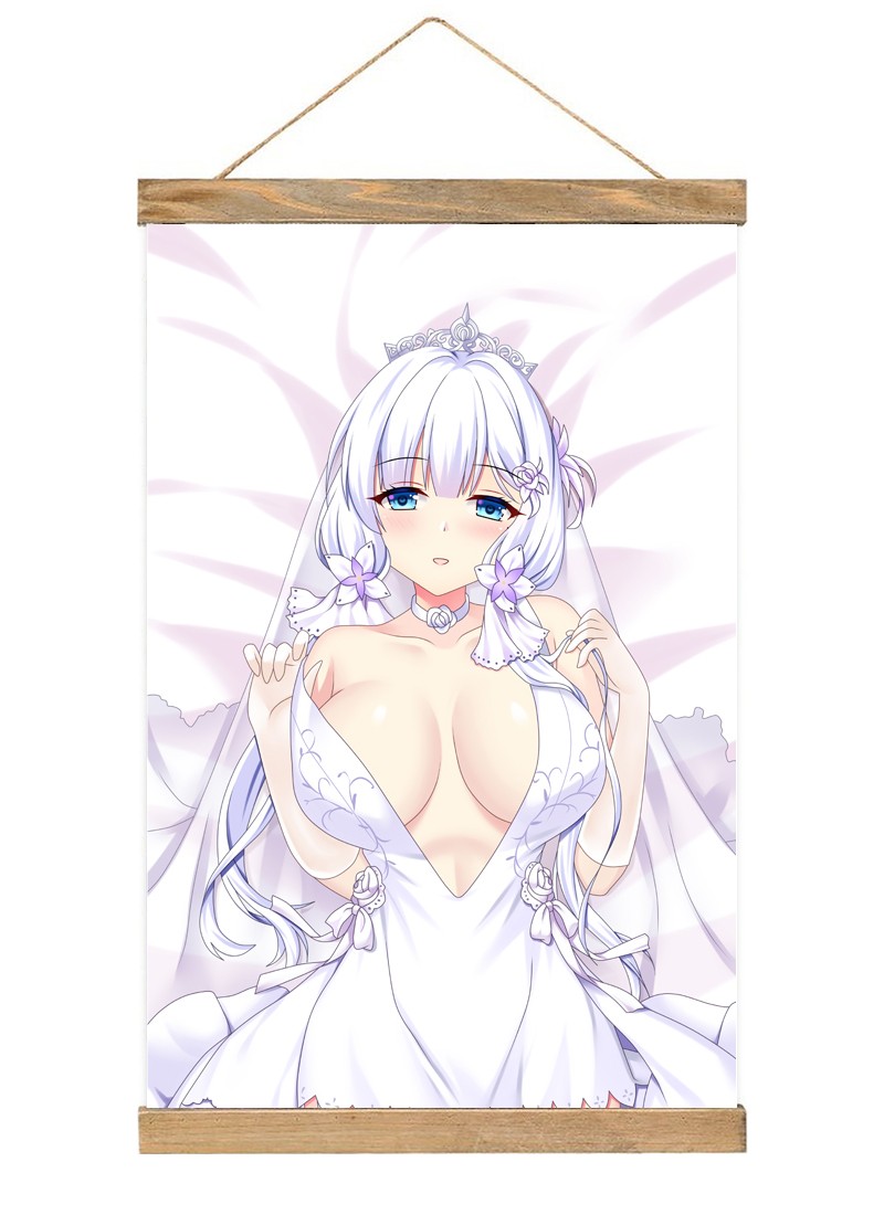 Azur Lane Royal Navy Illustrious-1 Scroll Painting Wall Picture Anime Wall Scroll Hanging Home Decor