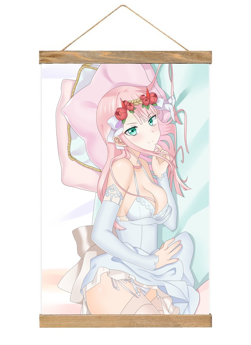 DARLING in the FRANXX ZERO TWO 002 Scroll Painting Wall Picture Anime Wall Scroll Hanging Home Decor