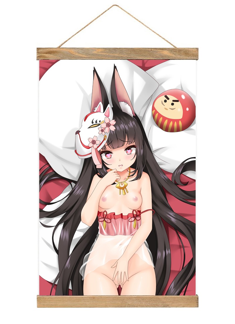 Azur Lane Akagi-1 Scroll Painting Wall Picture Anime Wall Scroll Hanging Home Decor