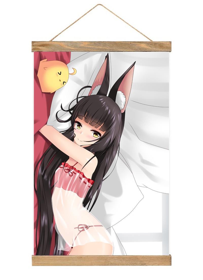 Azur Lane Akagi-1 Scroll Painting Wall Picture Anime Wall Scroll Hanging Home Decor