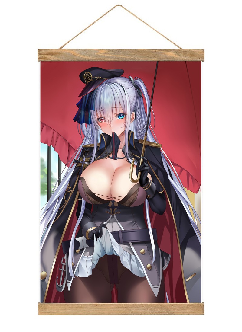 Azur Lane SMS Elbing-1 Scroll Painting Wall Picture Anime Wall Scroll Hanging Home Decor