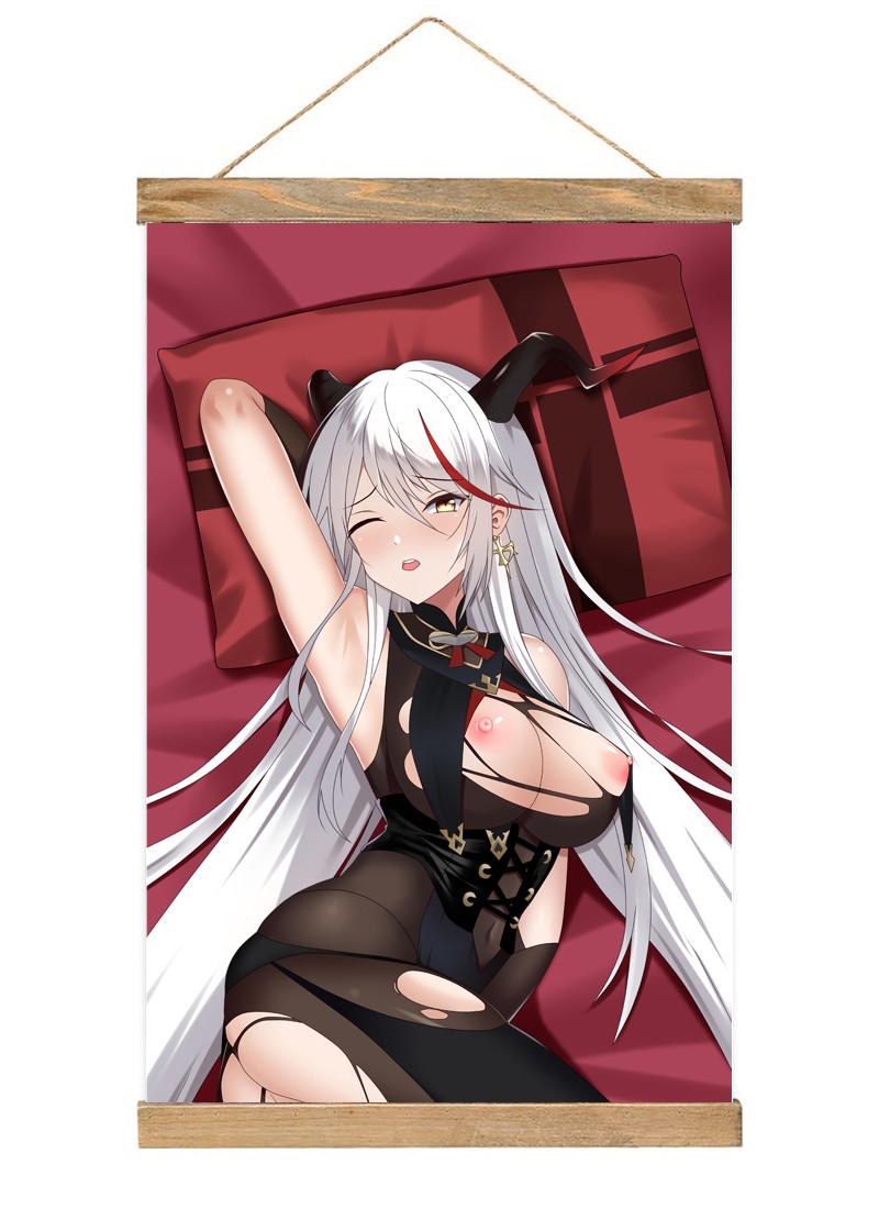 Azur Lane KMS Agir-1 Scroll Painting Wall Picture Anime Wall Scroll Hanging Home Decor