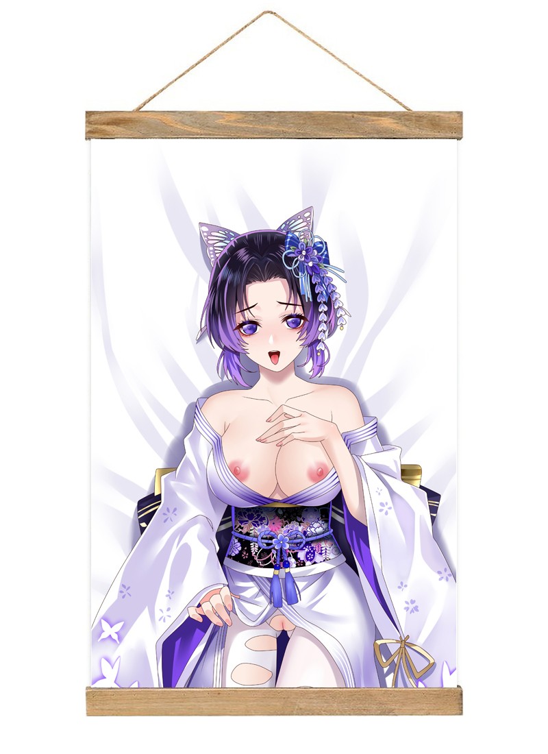 Demon Slayer Kimetsu no Yaiba Kochou Shinobu-1 Scroll Painting Wall Picture Anime Wall Scroll Hanging Home Decor