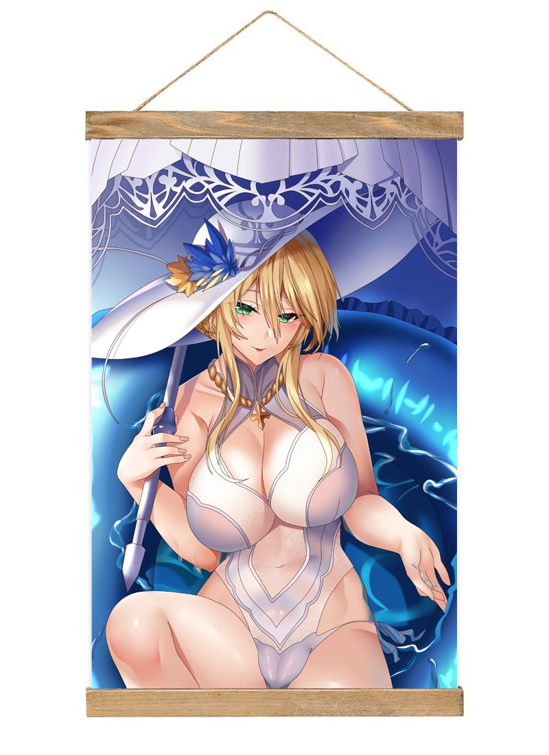 FateGrand Order FGO Altria Pendragon Lancer Scroll Painting Wall Picture Anime Wall Scroll Hanging Home Decor