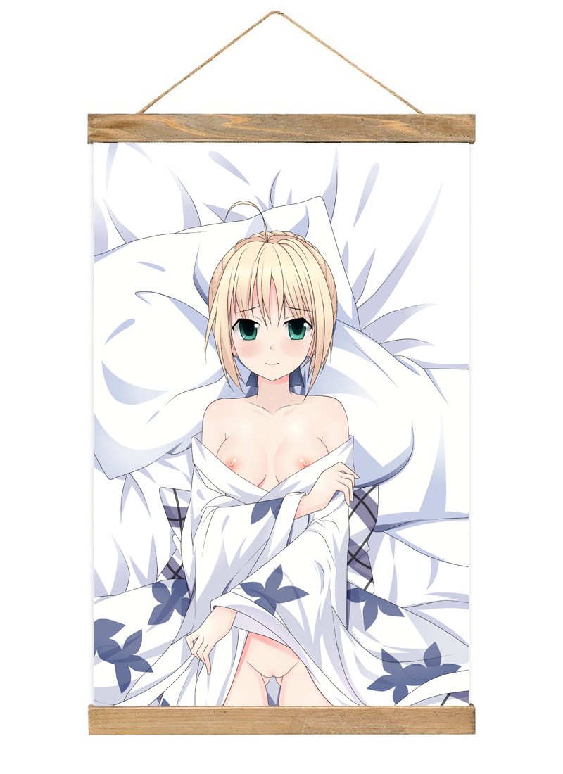 Fatestay night Saber Altria Pendragon-1 Scroll Painting Wall Picture Anime Wall Scroll Hanging Home Decor