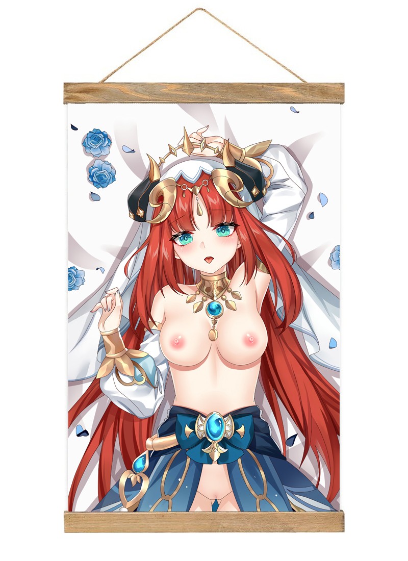 Genshin Impact Nilou-1 Scroll Painting Wall Picture Anime Wall Scroll Hanging Home Decor