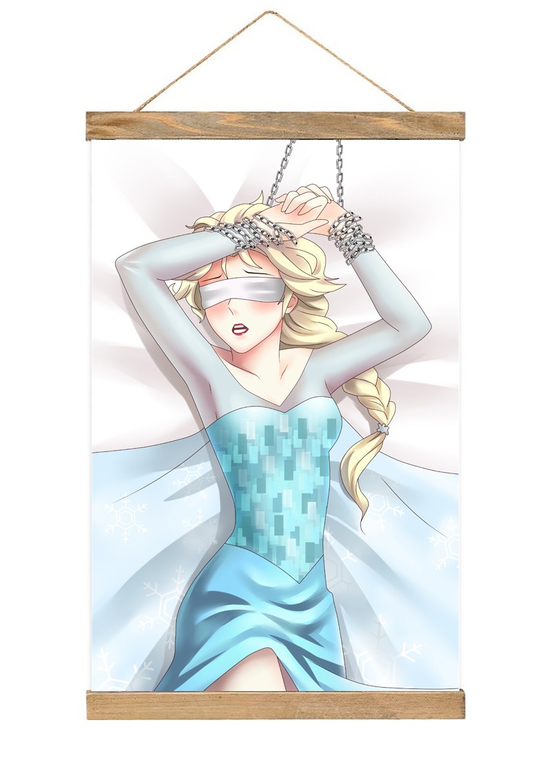 Frozen Elsa Scroll Painting Wall Picture Anime Wall Scroll Hanging Home Decor