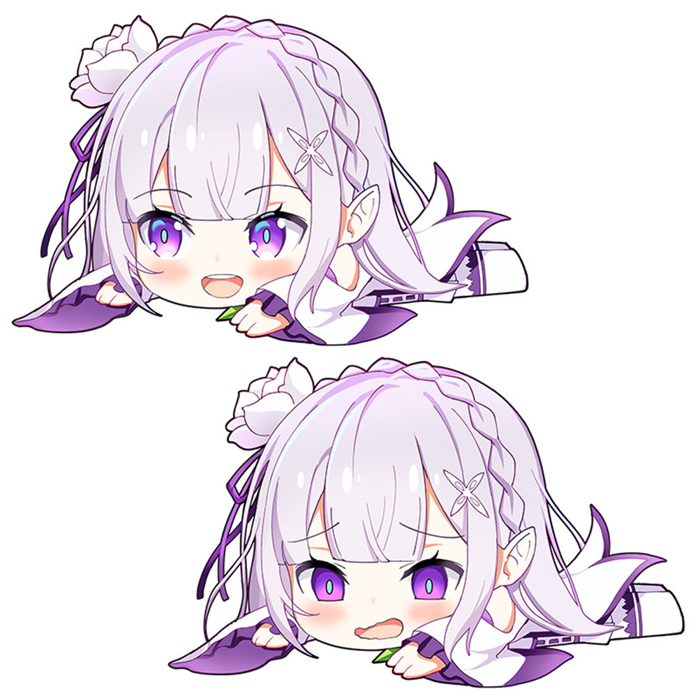 Emilia Re: Life in a Different World from Zero Cosplay Cartoon Deformable Anime Plush Pillow 45 x 55cm(17.7in x 21.6in) Lying Pillow Home Living Room Decor