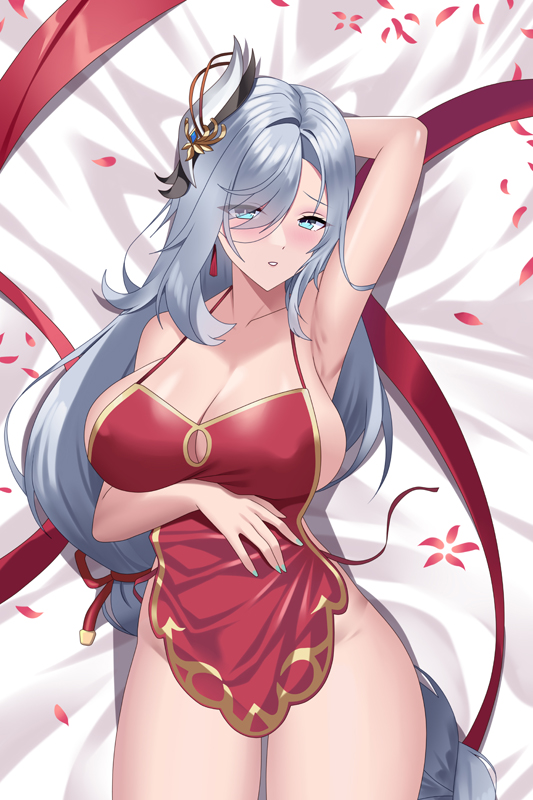 Genshin Impact Shenhe Anime Tapestry Wall Art Poster Home Tapestries Bedroom Decor 100x150cm(40x60in)