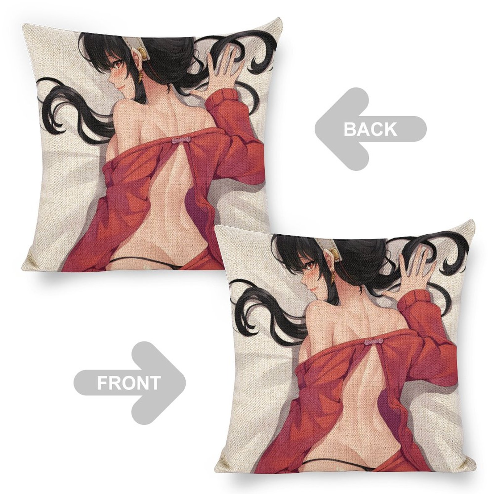 Spy x Family Thorn Princess Yor Forger Breathable Linen Square Throw Cushion Cover 18x18in(45x45cm)