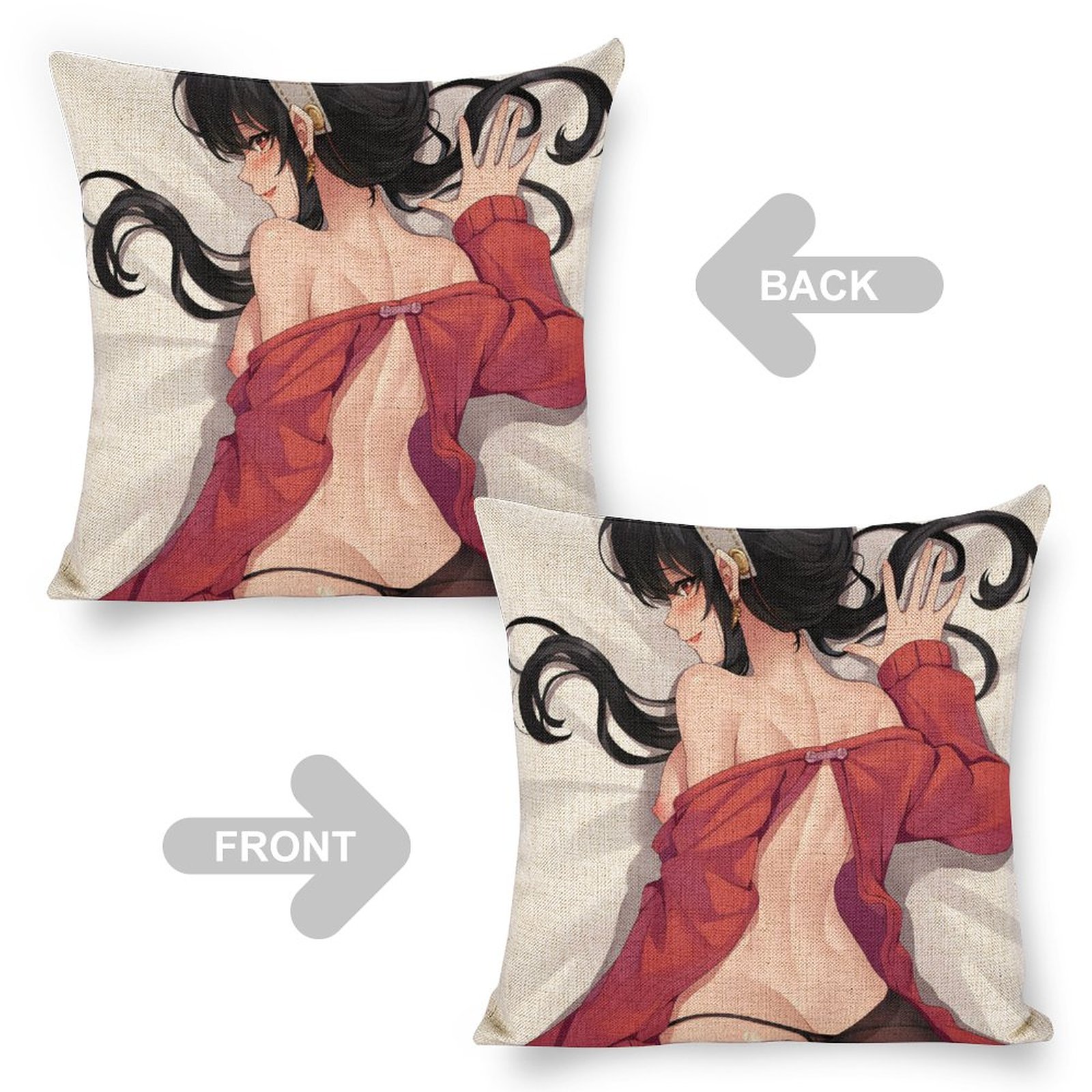 Spy x Family Thorn Princess Yor Forger Breathable Linen Square Throw Cushion Cover 18x18in(45x45cm)