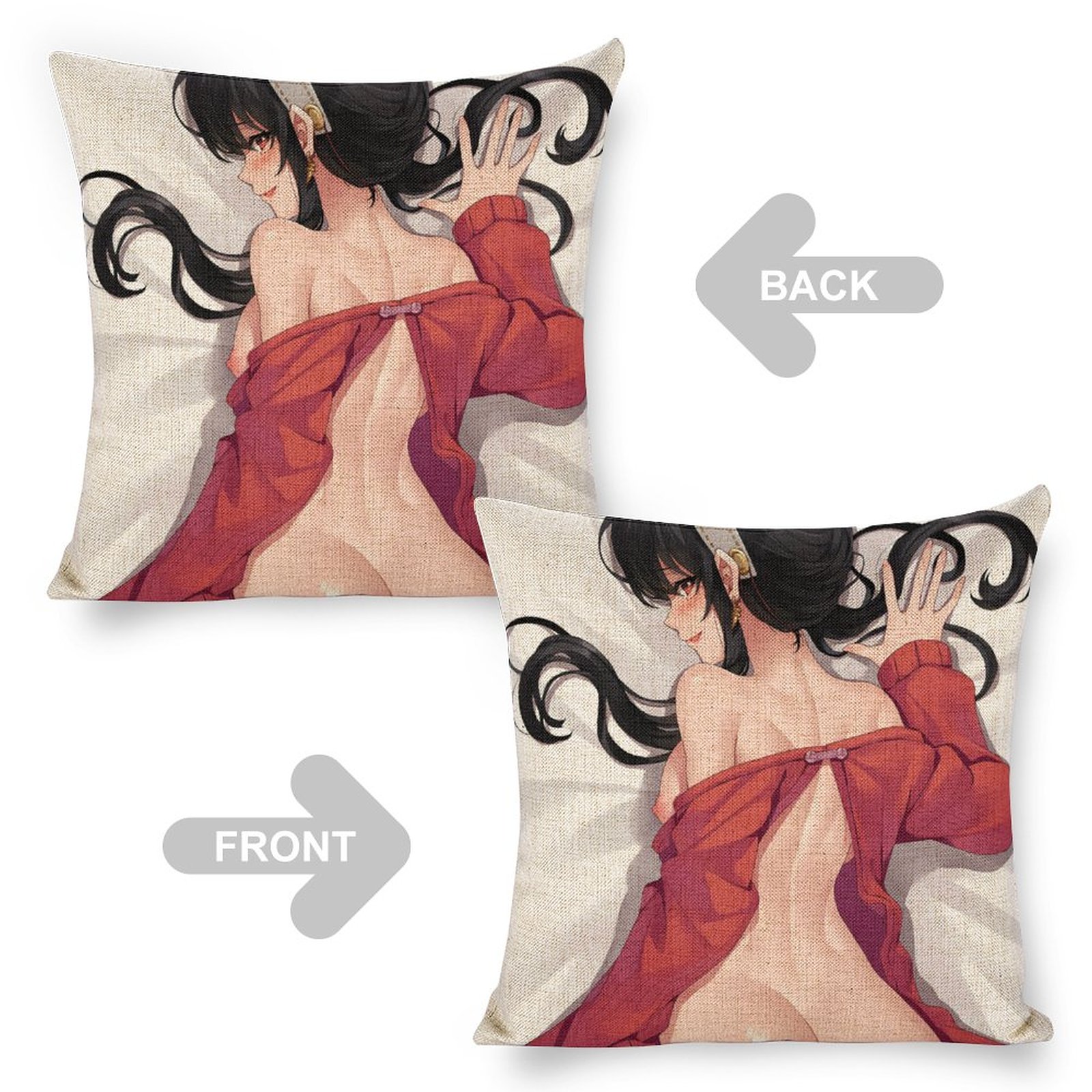 Spy x Family Thorn Princess Yor Forger Breathable Linen Square Throw Cushion Cover 18x18in(45x45cm)