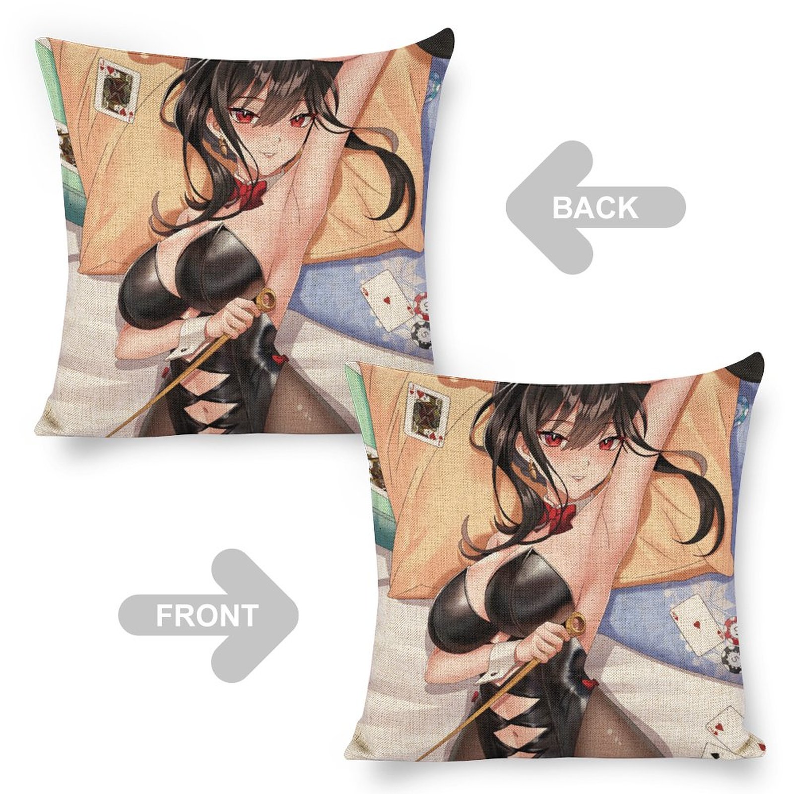 Spy x Family Thorn Princess Yor Forger Breathable Linen Square Throw Cushion Cover 18x18in(45x45cm)