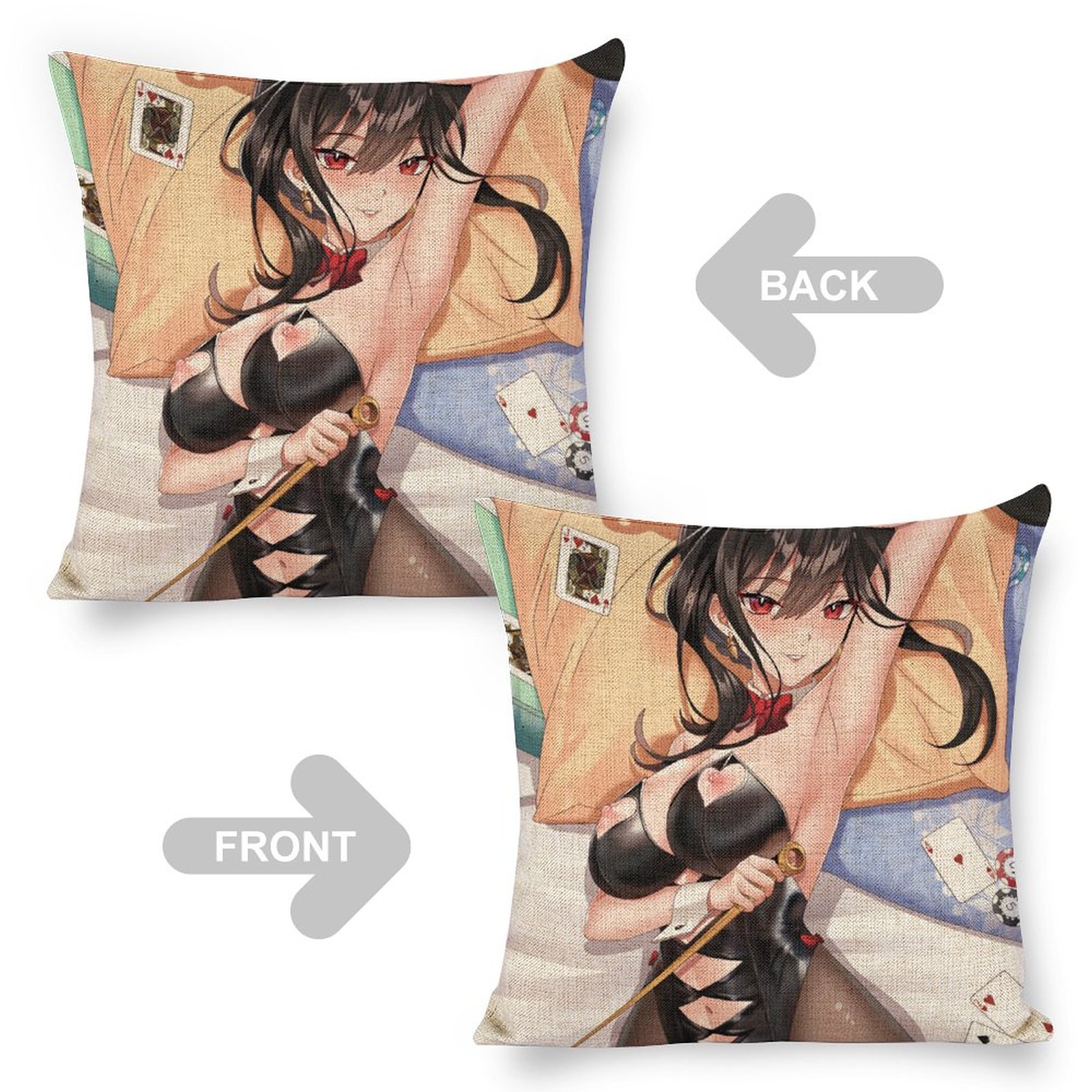 Spy x Family Thorn Princess Yor Forger Breathable Linen Square Throw Cushion Cover 18x18in(45x45cm)