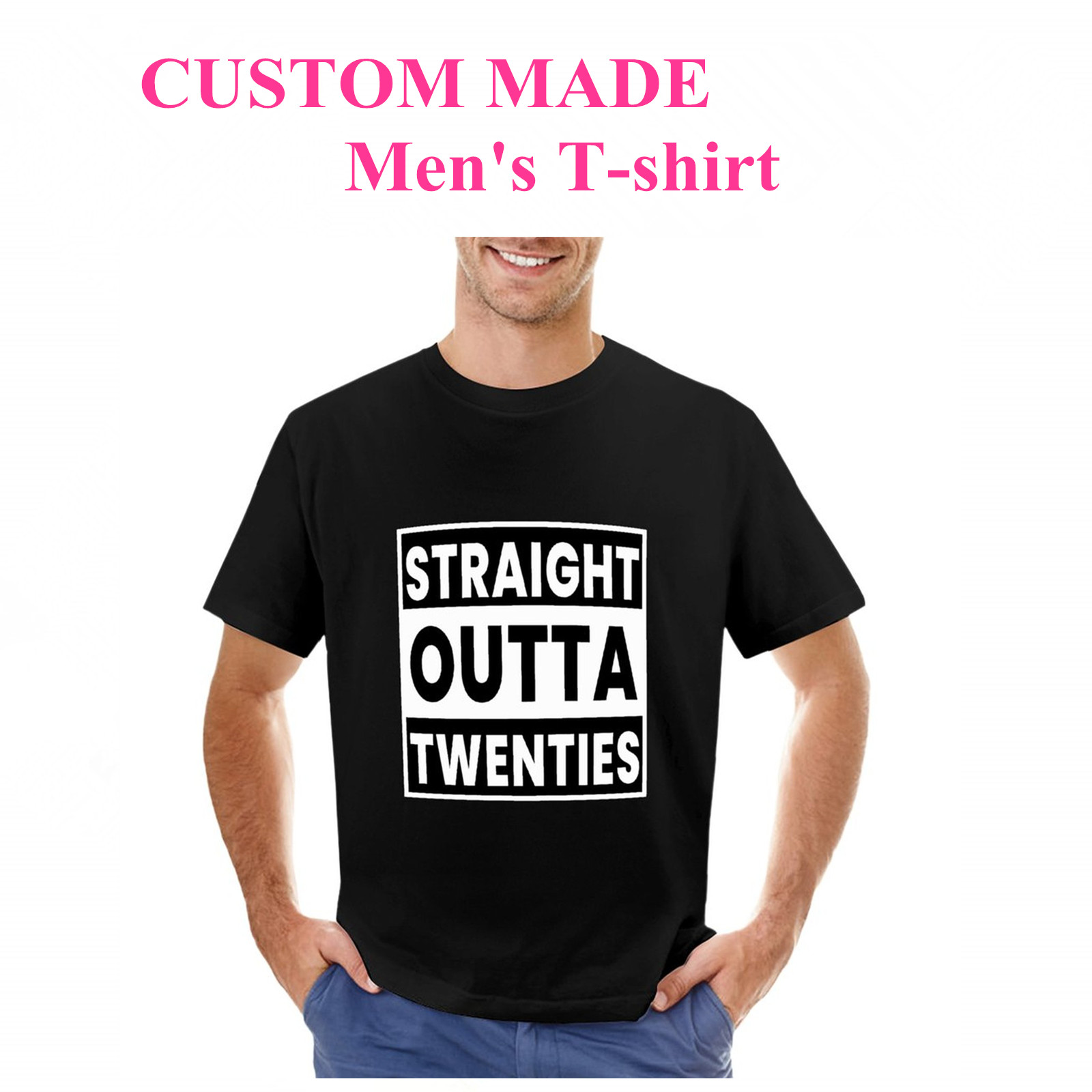 CUSTOM MADE Men's T-shirt 100% Cotton Black