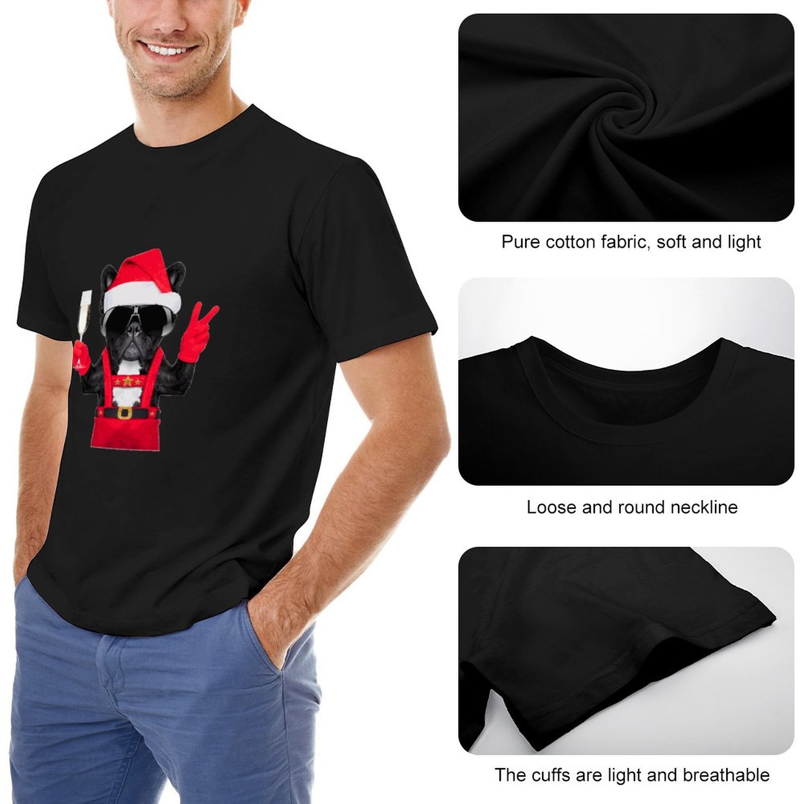 CUSTOM MADE Men's T-shirt 100% Cotton Black