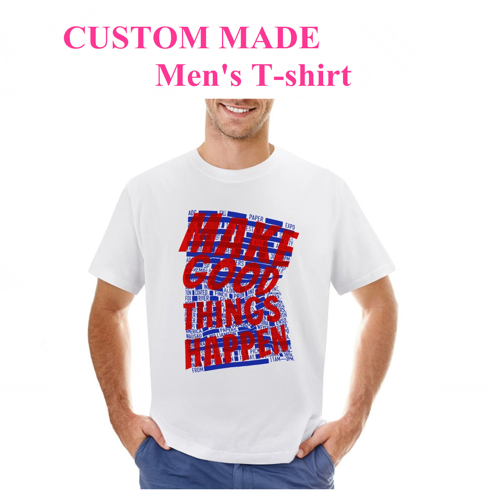 CUSTOM MADE Men's T-shirt 100% Cotton White