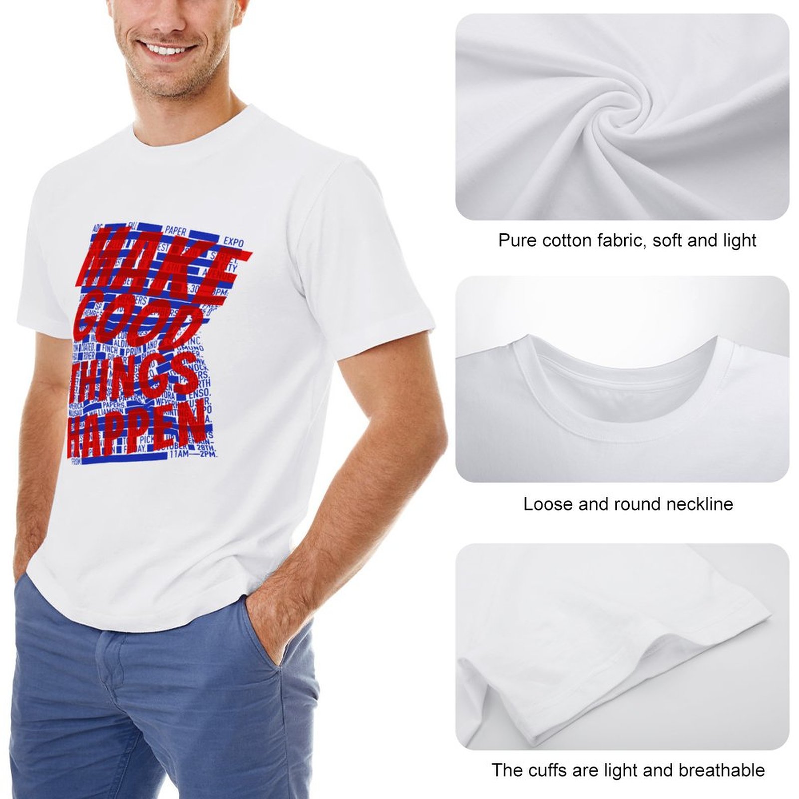 CUSTOM MADE Men's T-shirt 100% Cotton White