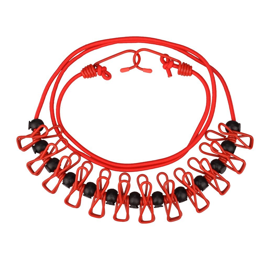 Conditional Free Gifts - Retractable,Portable Elastic Clotheslines Windproof Adjustable Travel Clothesline Red